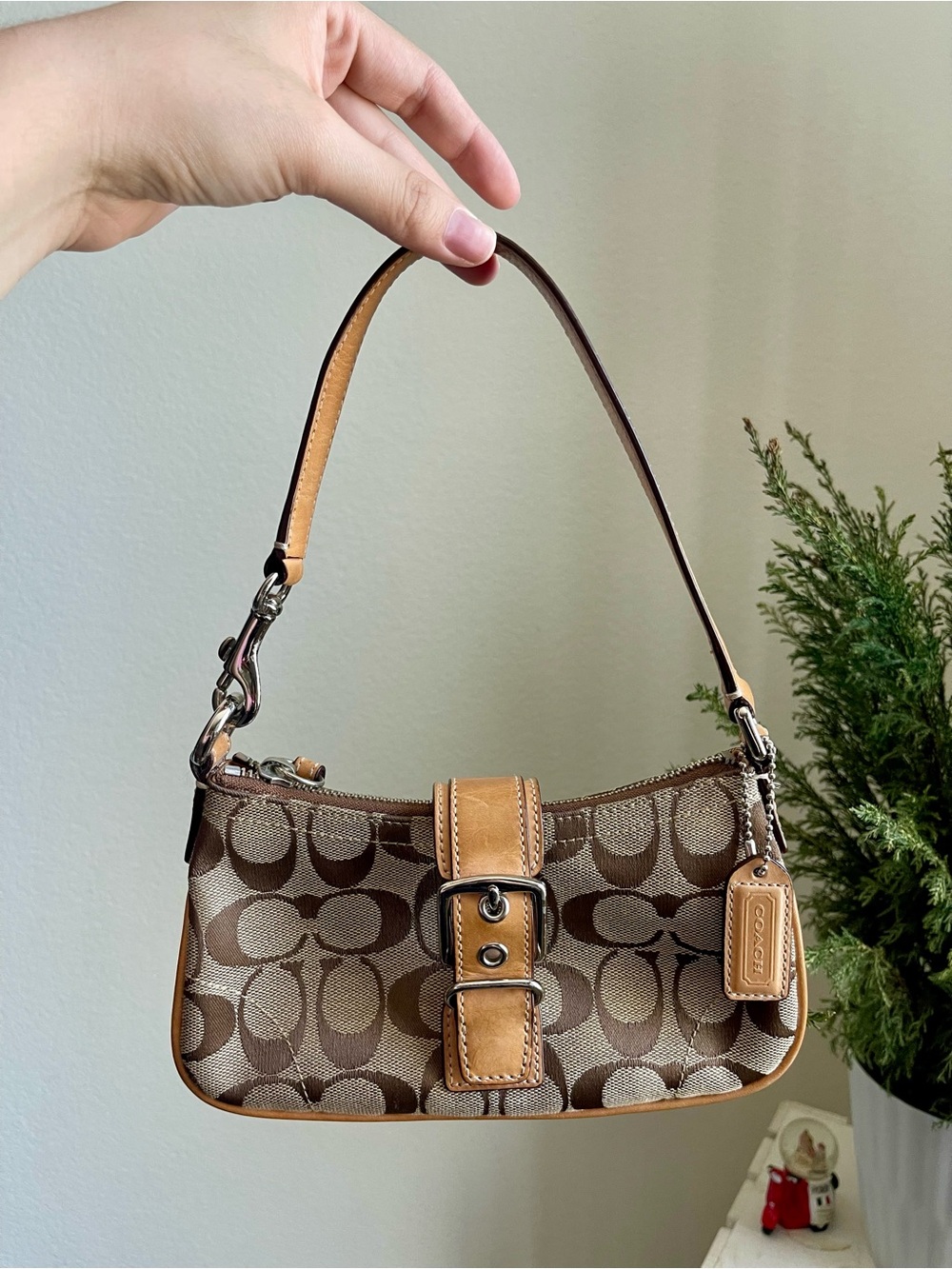 Vintage Coach Demi Mini Hampton Brown Bag